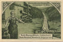 Oberweißbach, Cursdorf, Deesbach und Lichtenhain (heute: Schwarzatal) - Gemeinden - 1.7.1921 - 50 Pfennig