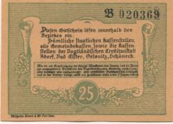 Oelsnitz - Amtshauptmannschaft - 6.5.1917 - 31.12.1918 - 25 Pfennig