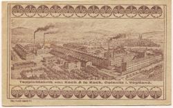 Oelsnitz - Koch & te Kock, Teppichfabrik, Filiale Oelsnitz - 15.9.1923 - 200000 Mark