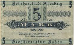 Offenburg - Stadt - 22.10.1918 - 1.2.1919 - 5 Mark