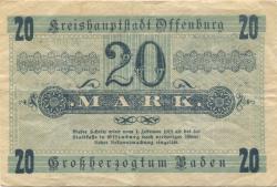 Offenburg - Stadt - 22.10.1918 - 1.2.1919 - 20 Mark