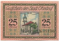 Ohrdruf - Stadt - 1.3.1921 - 25 Pfennig