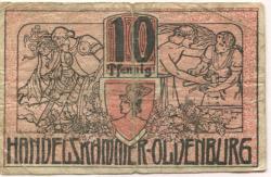 Oldenburg - Handelskammer, Moslestr. 4 - 1.12.1918 - 10 Pfennig