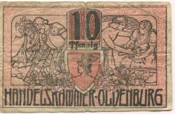 Oldenburg - Handelskammer, Moslestr. 4 - 1.12.1918 - 10 Pfennig 