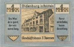 Oldenburg - Iwersen, I., Manufaktur-, Kolonial- und Materialwarenhandlung, Schuhstr. 36 - - 31.12.1921 - 1 Mark