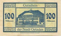 Opladen (heute: Leverkusen) - Stadt - 2.9.1923 - 100 Millionen Mark