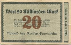 Oppenheim - Kreis - 27.10.1923 - 20 Milliarden Mark