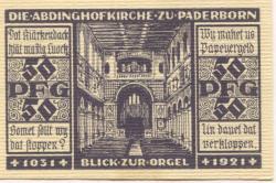 Paderborn - Evangelische Kirchengemeinde - 31.7.1921 - 50 Pfennig 