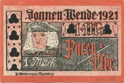 Parey (heute: Elbe-Parey) - Spar- und Creditbank - (21.6.)1921 - 1.4.1922 - 1 Mark 