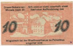 Patschkau (heute: PL-Paczków) - Stadt - 1918 - 10 Pfennig
