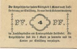 Penzig (heute: PL-Piensk) - Tietze & Seidensticker, Glasfabrik Marienhütte - -- - 4 Pfennig