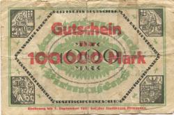 Pirmasens - Stadt - 12.7.1923 - 1.9.1923 - 100000 Mark 