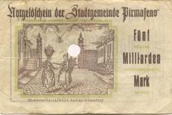 Pirmasens - Stadt - 10.10.1923 - 5 Milliarden Mark