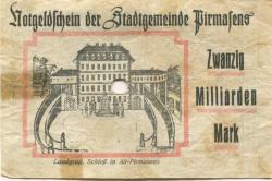 Pirmasens - Stadt - 10.10.1923 - 20 Milliarden Mark