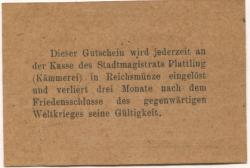 Plattling - Stadt - 25.1.1917 - 10 Pfennig