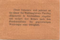 Plattling - Stadt - 25.1.1917 - 10 Pfennig