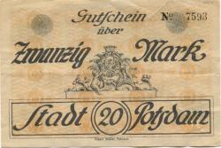 Potsdam - Stadt - 30.11.1918 - 1.2.1919 - 20 Mark 