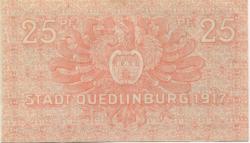Quedlinburg - Stadt - 10.5.1917 - 31.12.1922 - 25 Pfennig 
