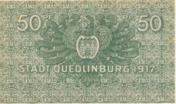 Quedlinburg - Stadt - 10.5.1917 - 31.12.1922 - 50 Pfennig 