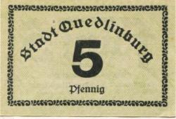 Quedlinburg - Stadt - 10.5.1920 - 31.12.1923 - 5 Pfennig 