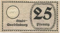 Quedlinburg - Stadt - 10.6.1920 - 31.12.1923 - 25 Pfennig 