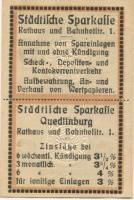 Quedlinburg - Städtische Sparkasse, Rathaus und Bahnhofstr. 1 - -- - 10 Pfennig 