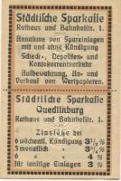 Quedlinburg - Städtische Sparkasse, Rathaus und Bahnhofstr. 1 - -- - 10 Pfennig