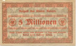Rauxel (heute: Castrop-Rauxel) - Amt - 25.8.1923 - 5 Millionen Mark