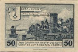 Rees - Stadt - 1920 - 50 Pfennig