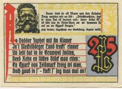 Rehna - Stadt - 18.8.1921 - 31.12.1922 - 25 Pfennig