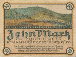 Reichenbach (heute: PL-Dzierzoniów) - Kreis - 1.2.1919 - 10 Mark
