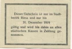 Riesa - Stadt - - 31.12.1919 - 10 Pfennig 