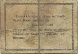 Riesa - Stadt - - 31.12.1919 - 50 Pfennig