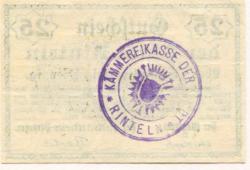 Rinteln - Stadt - September 1917 - 25 Pfennig 