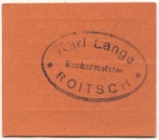 Roitzsch (heute: Sandersdorf-Brehna) - Lange, Karl, Bäckerei, Mehl und Futterartikel - -- - 10 Mark