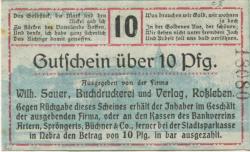 Roßleben - Sauer, Wilhelm, Buchdruckerei und Verlag - 1.12.1919 - 10 Pfennig