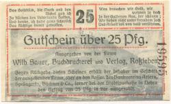 Roßleben - Sauer, Wilhelm, Buchdruckerei und Verlag - 1.12.1919 - 25 Pfennig