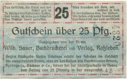Roßleben - Sauer, Wilhelm, Buchdruckerei und Verlag - 1.12.1919 - 25 Pfennig