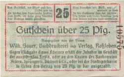 Roßleben - Sauer, Wilhelm, Buchdruckerei und Verlag - 1.12.1919 - 25 Pfennig