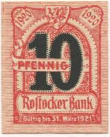 Rostock - Rostocker Bank - 5.2.1920 - 31.3.1921 - 10 Pfennig