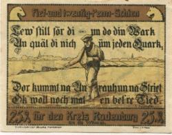 Rotenburg - Kreissparkasse und Fleckensparkasse - 1921 - 25 Pfennig