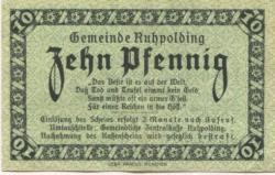 Ruhpolding - Gemeinde - 19.10.1920 - 10 Pfennig 