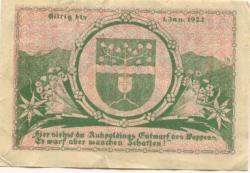 Ruhpolding - Gemeinde - 5.4.1921 - 1.1.1922 - 25 Pfennig 