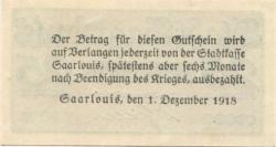 Saarlouis - Stadt - 1.12.1918 - 25 Pfennig