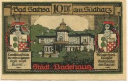 Sachsa (Bad) - Stadt - 1.4.1921 - 10 Pfennig