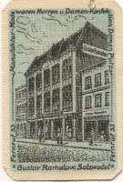 Salzwedel - Ramelow, Gustav, Manufakturwaren, Herren- und Damen-Konfektion, Damen-Putz - 1.3.1921 - 10 Pfennig