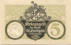Sankt Georgen - Stadt - 1.11.1918 - 1.2.1919 - 5 Mark