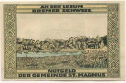 Sankt Magnus (heute: Bremen) - Gemeinde - 9.11.1921 - 31.1.1922 - 50 Pfennig