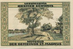 Sankt Magnus (heute: Bremen) - Gemeinde - 9.11.1921 - 31.1.1922 - 75 Pfennig