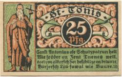 Sankt Tönis (heute: Tönisvorst) - Gemeinde - 5.11.1920 - 25 Pfennig
